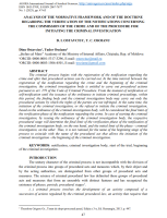 Analysis of the Normative Framework and of the Doctrine Regarding the Verification of the Notifications Concerning the Commission of the Crime and of the Procedure for Initiating the Criminal Investigation